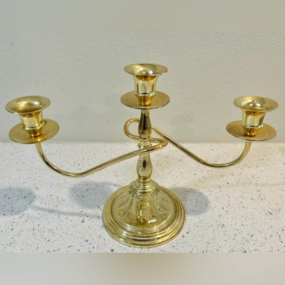 TELEFLORA Golden Brass Candelabra Candle Holder